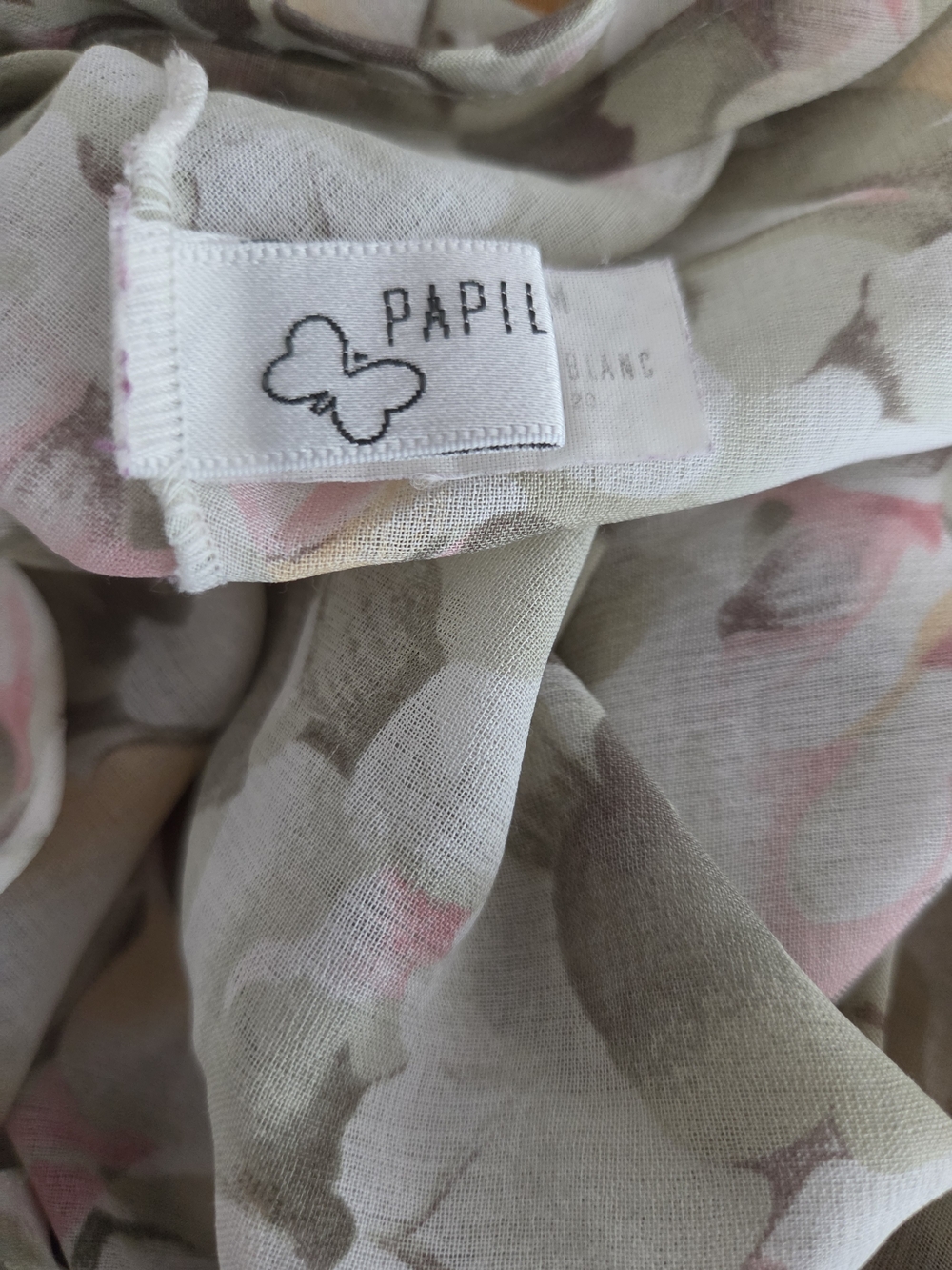 Vintage Papillon Blanc Olive and Pink Floral Slip Mini Dress - Picture 7 of 14